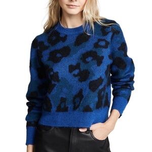 Rag & Bone Leopard-Print Mohair-Blend Sweater, size small